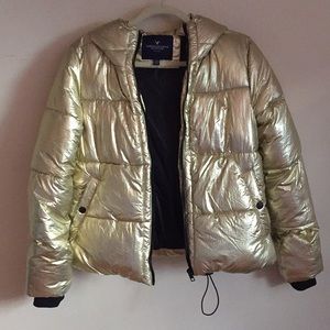 Gold puffer jacket